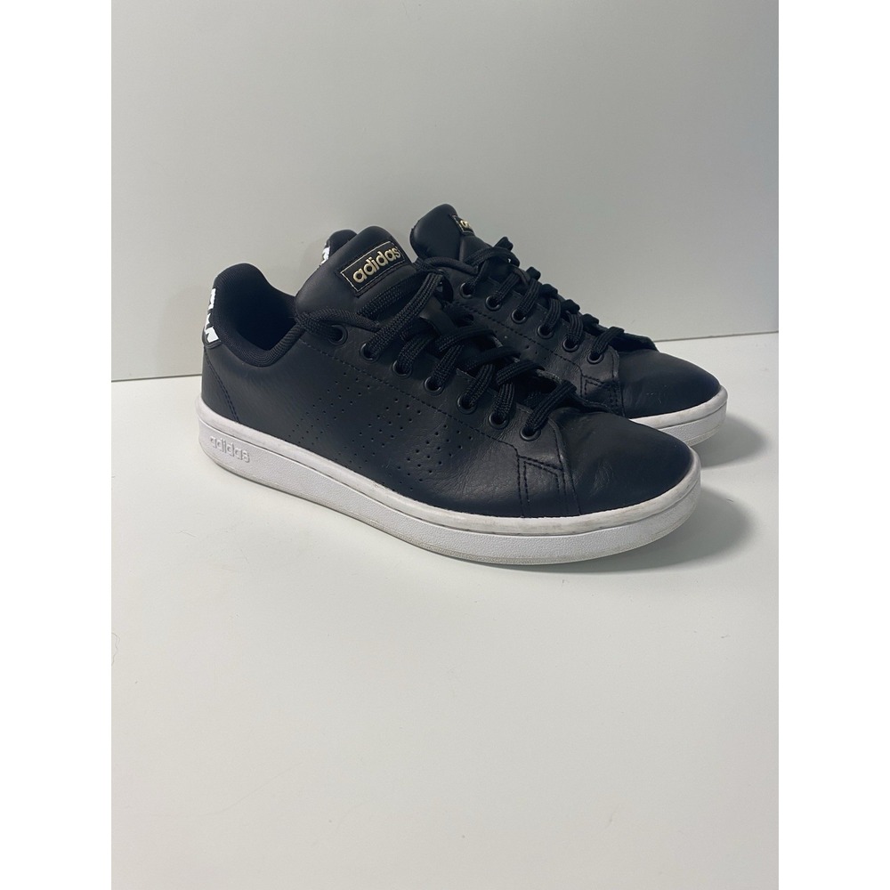Adidas Cloudfoam Running Shoes HWI 28y001 Size Men's Size 7.5 Black‎ White Gold